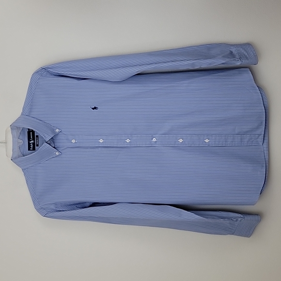 Ralph Lauren Blue Multicolored Pin Striped Dress Shirt XL - Picture 1 of 11